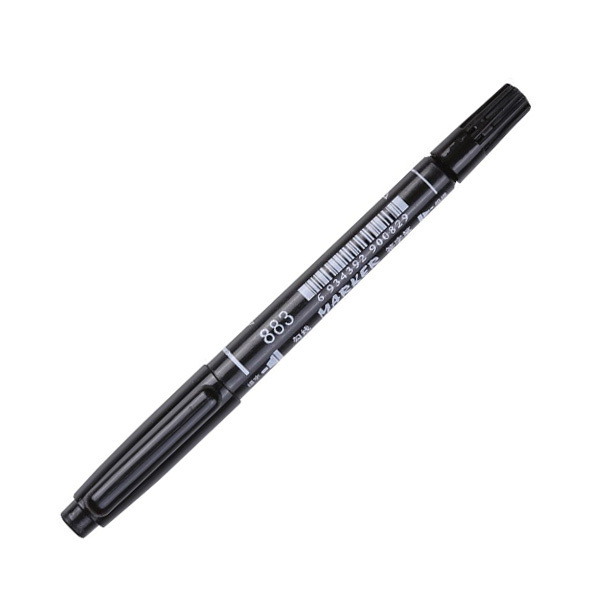 HERO/英雄 双头记号笔 883 1mm/0.5mm 黑色 1支