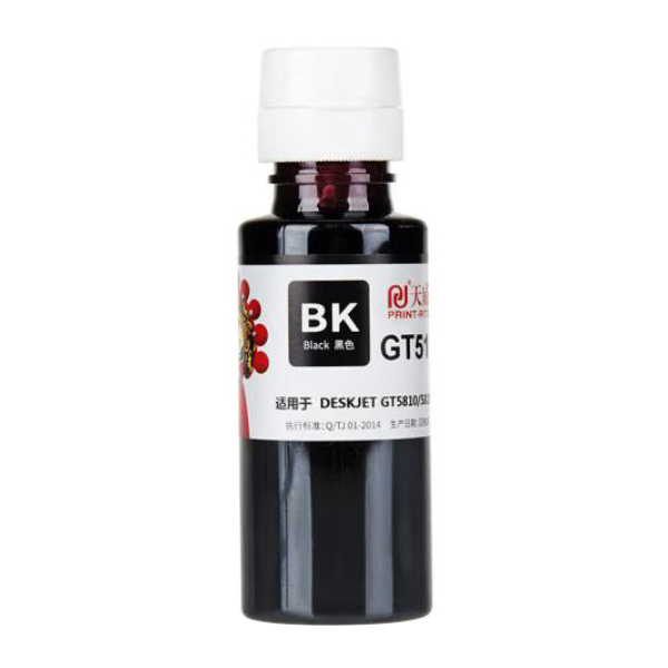 PRINT-RITE/天威 墨水 GT51 黑色 100mL 适用HPTank 519 518 516 538 418 411 531 536 618 318 GT5820打印机 1瓶