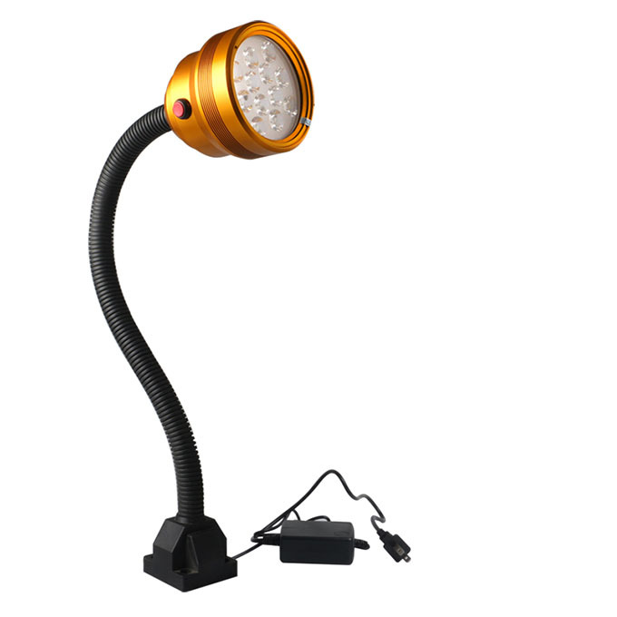 JIUJIA/九家 M2LED防水机床灯 12W109-22W8-7-6G1 12W 220V 塑料底座 金色 1个