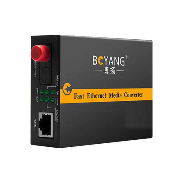 BOYANG/ 博扬 百兆单模单纤光纤收发器 BY-WF113A/B 光电转换器 支持14槽机架 防雷FC接口25km外置电源 1对