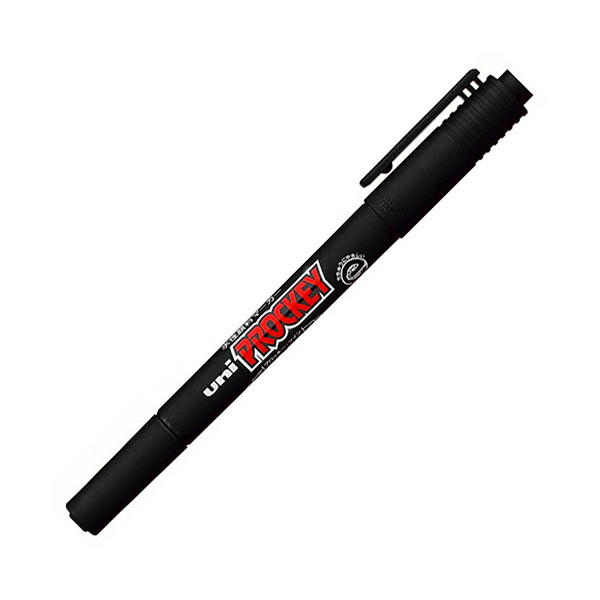 UNI/三菱 小双头水性记号笔 PM-120T 黑色 0.4mm/0.9mm 1支
