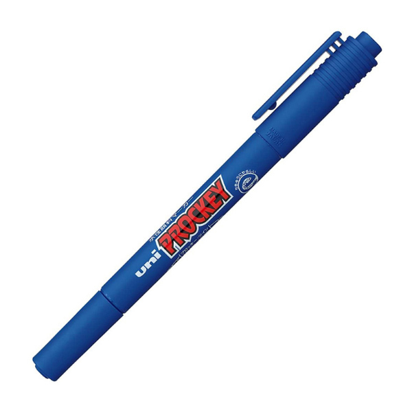 UNI/三菱 小双头水性记号笔 PM-120T 蓝色 0.4mm/0.9mm 1支