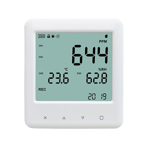 YOWEXA/宇问 二氧化碳/温湿度监测仪(带记录) YEM-40L 温度范围-30~65℃ 温度测量精度±0.3℃(-10~65℃) ±0.5℃(其他) 湿度范围0~100%RH 湿度测量精度±3%RH(10~90%RH) ±4%(其他) 二氧化碳范围0~10000PPM 二氧化碳误差±3%±40PPM(400~2000PPM)分辨率0.1℃/0.1%RH/1PPM 1台