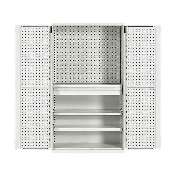 KERUINI/科瑞尼 挂板式工具柜 H3121-7035 尺寸 1000×500×1800mm 门挂背挂框体+3层板+1抽屉 灰白色 1台