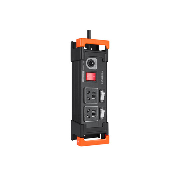 POWERSYNC/包尔星克 2位10A分控工业用电源插座 ML2D0018 1.8m 过载保护器 RVV 1.5mm²×3C 黑色 1条