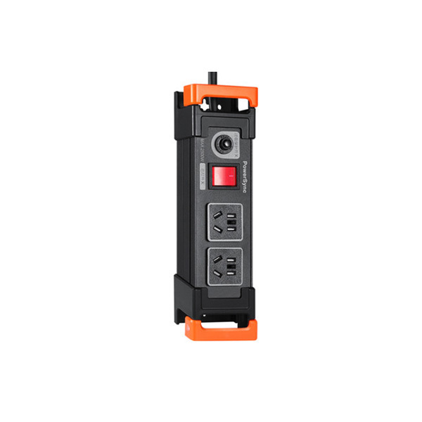 POWERSYNC/包尔星克 2位10A总控工业用电源插座 ML2T0018 1.8m 过载保护器 RVV 1.5mm²×3C 黑色 1条