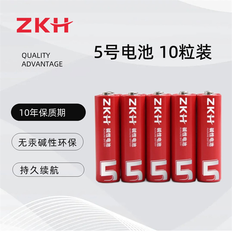 ZKH/震坤行 碱性电池 5号 AA LR6 10粒装 1盒
