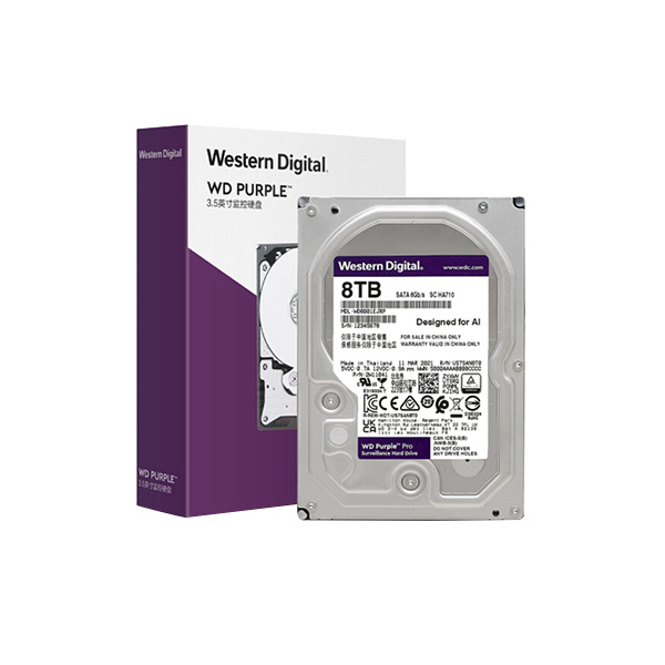 WD/西部数据 监控硬盘 WD8001EJRP 紫盘Pro 8TB SATA6GB/s 7200RPM 256MB 1个