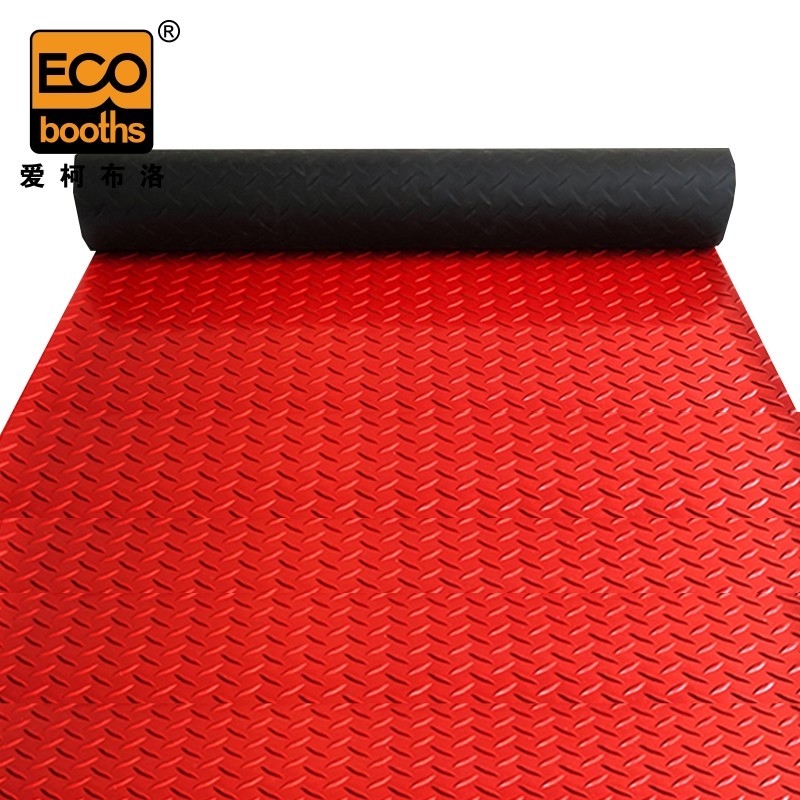 ECOBOOTHS/爱柯部落 PVC钢花纹防水防滑走道地垫 110767 1.2×1m 红色 厚2.7mm 1卷