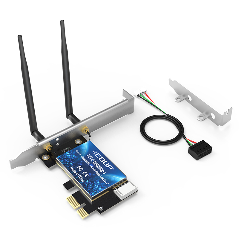 EDUP/ 翼联 无线网卡 EP-9619 600M PCI-E 双频WIFI蓝牙4.0无线模块 蓝牙适配器 台式机电脑WIFI接收发射器 1个