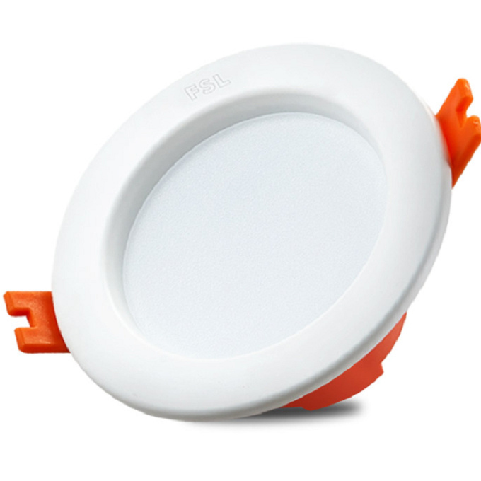 FSL/佛山照明 LED筒灯 MQ2.5K-LED5 5W 开孔φ75~90mm 6500K 白玉银边 1个