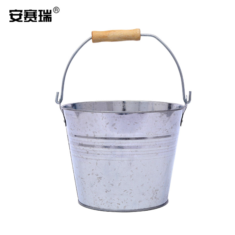 SAFEWARE/安赛瑞 铁皮水桶 25101 220×165×180mm 5L 木质手柄 1个