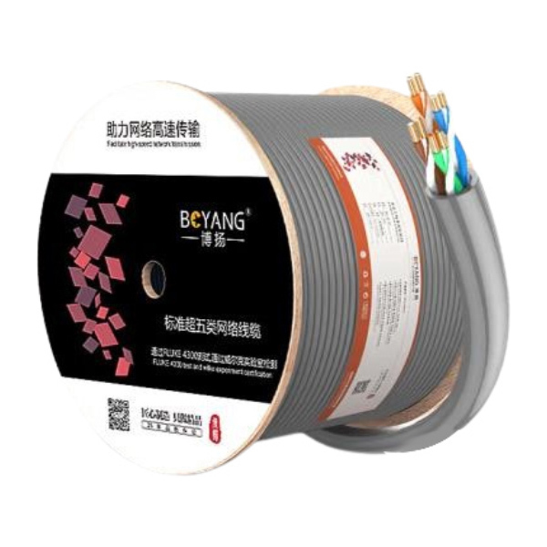 BOYANG/ 博扬 超五类网线箱线 BY-5305M 超五类网线箱线 室内非屏蔽4对双绞线 CAT5e标准0.51线径 网络监控工程线 305m 1条