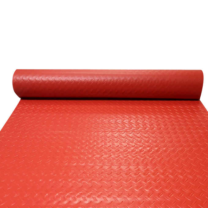 WEIERWEI/威尔韦 PVC防滑走道地垫 人字纹 15×1.2m 全红色 厚约2.3mm 1块
