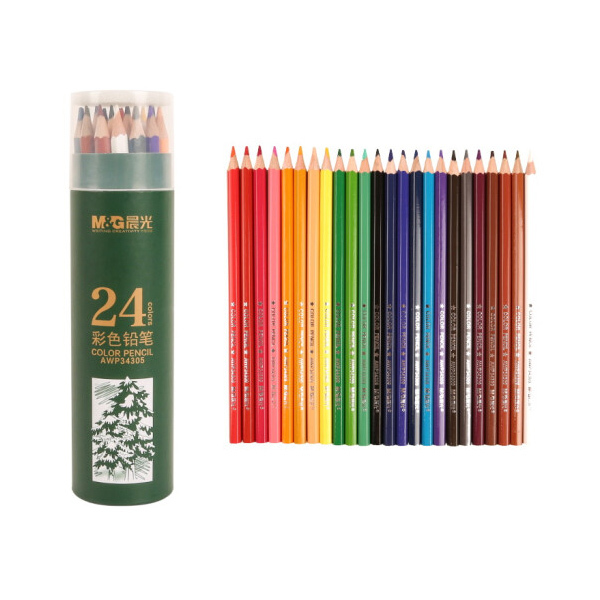 M&G/晨光 24色彩色铅笔 AWP34305 PP筒装 1筒