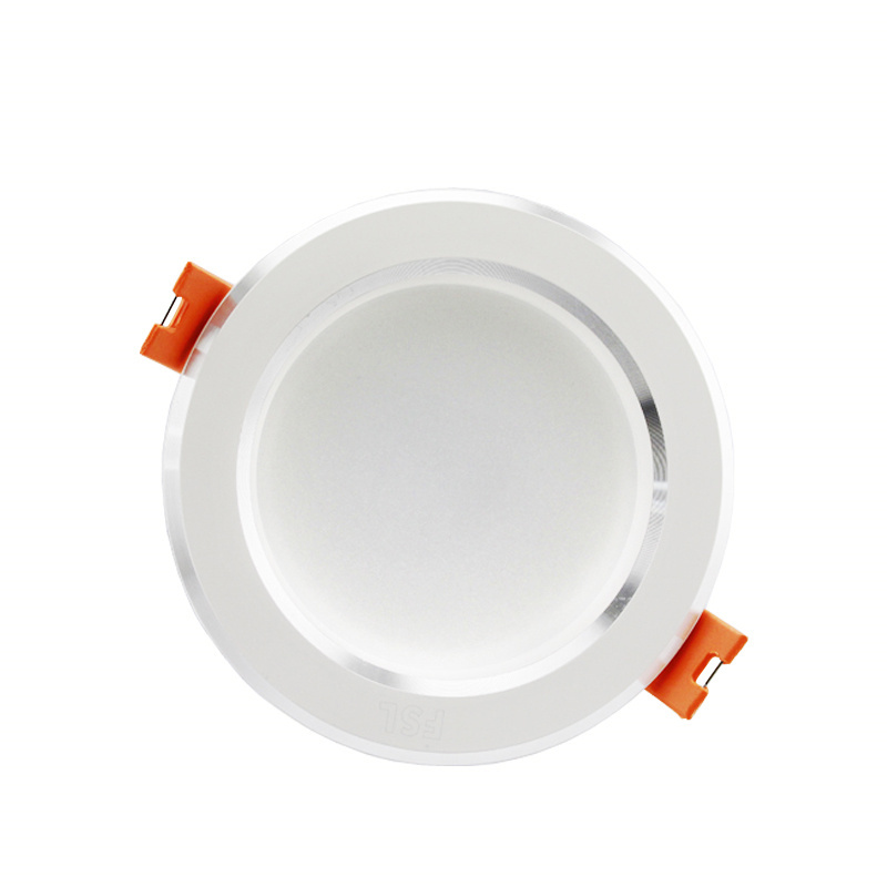 FSL/佛山照明 LED筒灯 MQ2.5K-LED5 5W 开孔φ75~90mm 3000K 白玉银边 1个