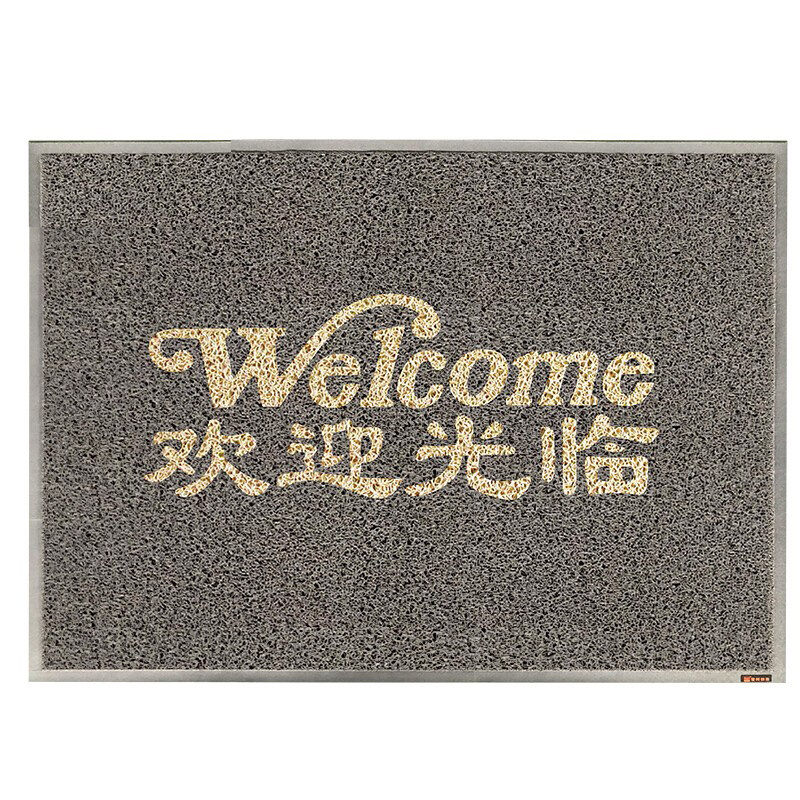 ECOBOOTHS/爱柯部落 维佳系列耐磨PVC圈丝欢迎光临LOGO地垫 E2010216002-180-100 1.8×1m 灰色 厚10mm 1块