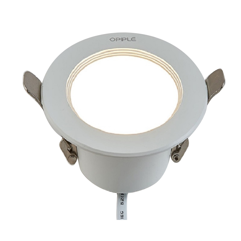 OPPLE/欧普 铂钻4代系列筒灯 6W-3000K-3寸-金属白 1个
