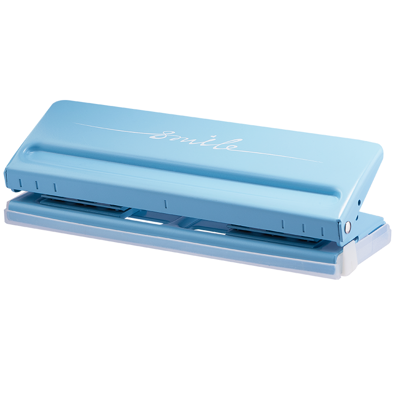 KW-TRIO/可得优 活页打孔机 9170 浅蓝 6孔 孔距可调 6mm 6页 1个