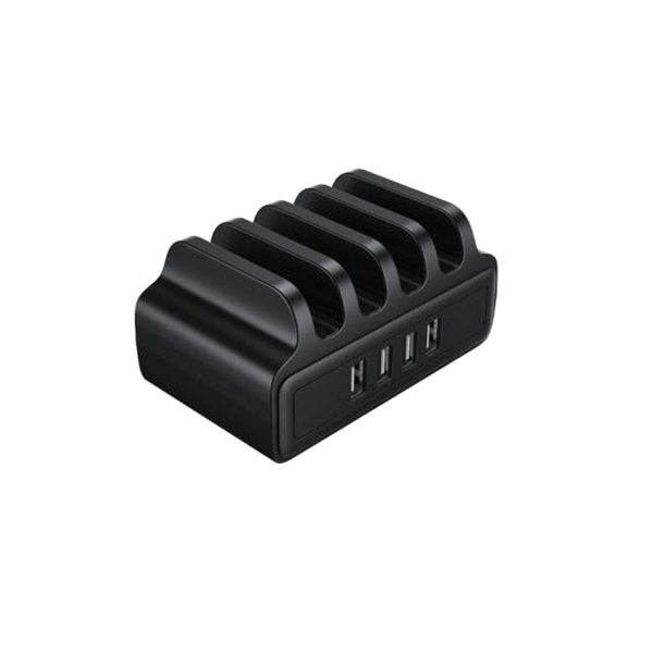 ORICO/奥睿科 多口充电器 DUK-10P 120W 10口 USB 苹果华为手机ipad充电站 带支架设计 带十根充电线 黑色 1个