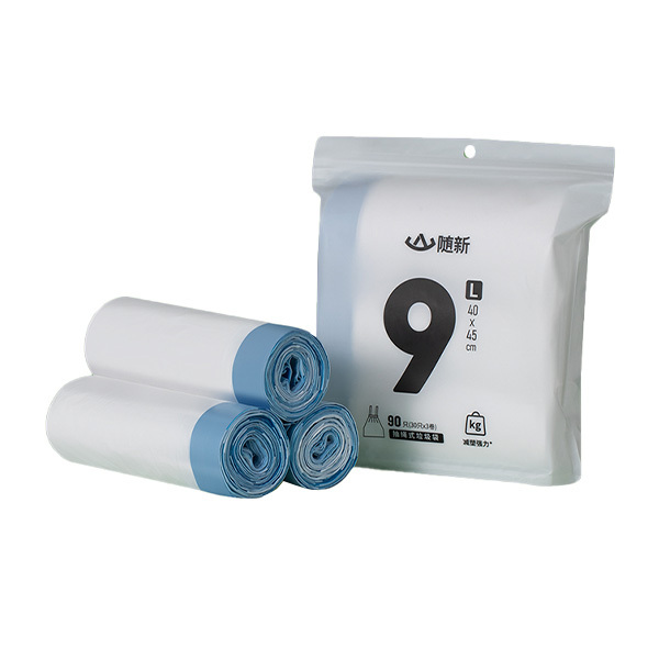 SUIXIN/随新 减塑小号垃圾袋 SX104 抽绳 40×45cm 90只 厚1.2丝 9L 乳白色 1包