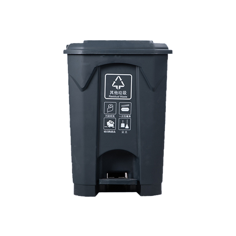 LIHAO/力豪 大号脚踩带盖垃圾箱 LJT-X-100L-K-4 485×480×840mm 灰色 1个