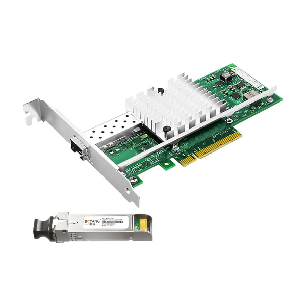 BOYANG/ 博扬 万兆光纤网卡 BY-X520-SR1 intel英特尔82599芯片PCI-E 单口SFP+光口服务器 10G网络适配器 1块