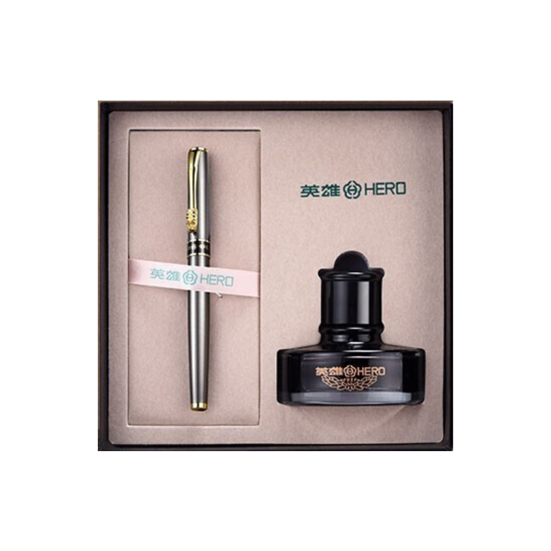 HERO/英雄 钢笔 1508 黑色钢笔0.5mm+墨水+大礼盒 1套