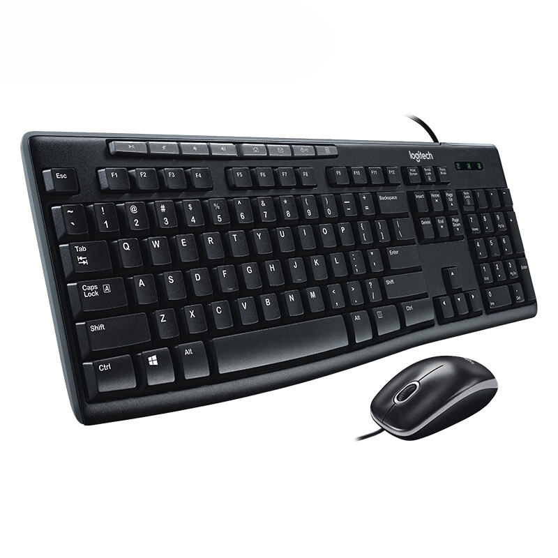 LOGITECH/罗技 键鼠套装 mk200 有线 黑色 1套