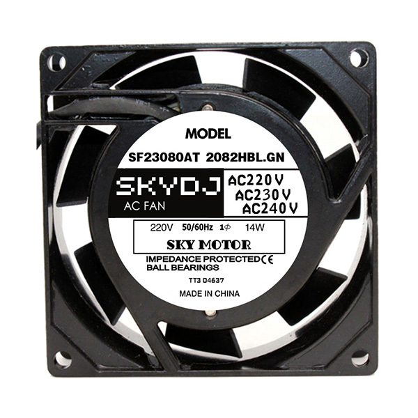 SKYDJ 散热风扇 SF23080AT 2082HBL.GN 外形尺寸80×80×25mm AC220~240V 14W 1台
