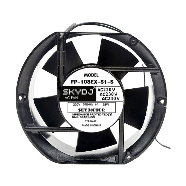 SKYDJ 散热风扇 FP-108EX-S1-S 电压:220V 功率 :38W 外形尺寸172×151×51mm 220V 38W 1个