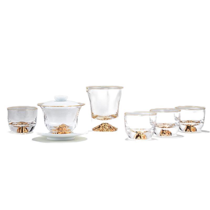 GEBEITANG/个杯堂 金山功夫茶具礼盒 甜白瓷款 含1套金山盖碗 金山公道杯 金山茶杯×4只 1套
