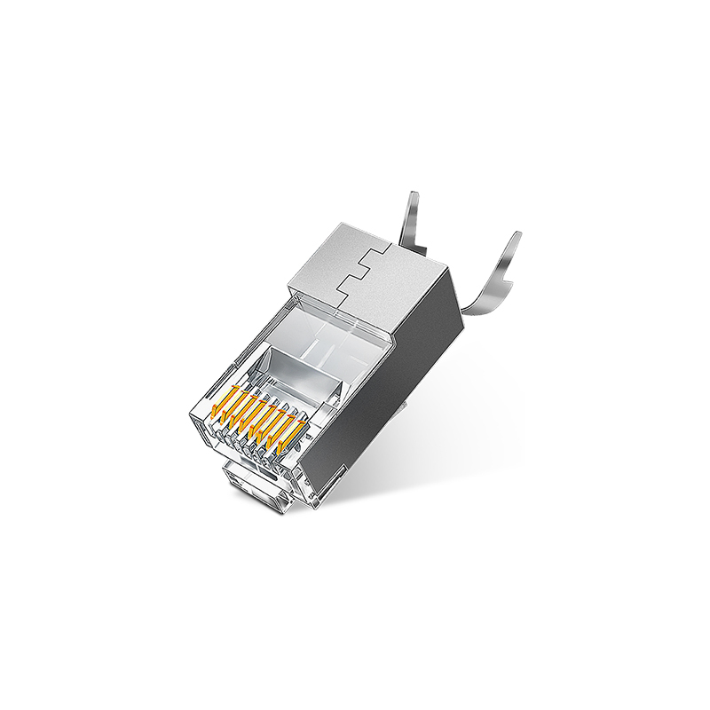 BOYANG/ 博扬 CAT6A超六类屏蔽水晶头 BY-RJ45-8P8C-7E50 FTP万兆网络RJ45连接头 带燕尾夹 1.45mm线孔 50个 1盒