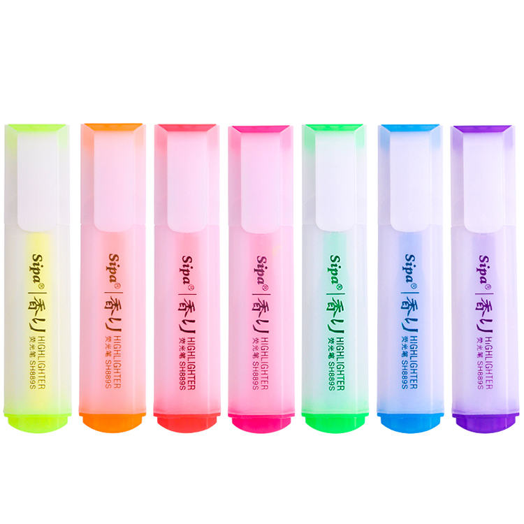 SIPA/中柏 荧光笔 SH889S 绿色+红色+粉色+蓝色+紫色+黄色+橙色 共7支 1套