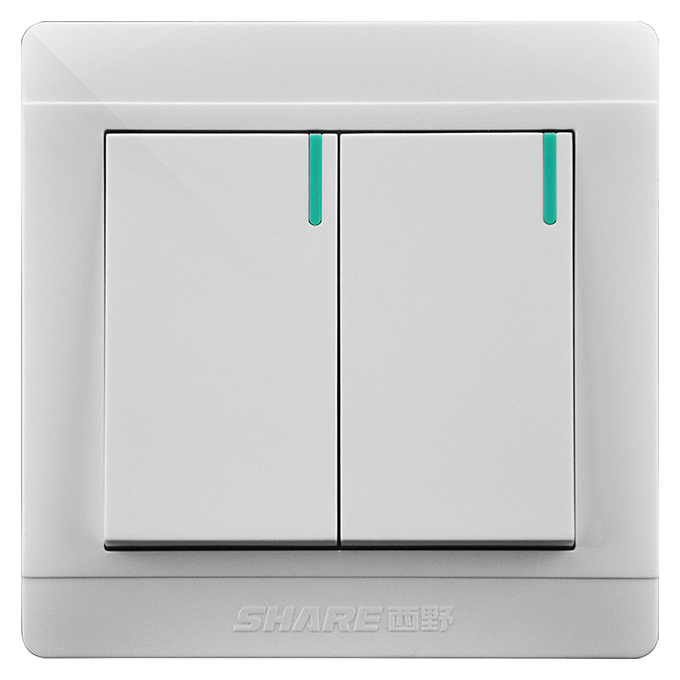 SHARE/西野 F6系列二开单控开关 92mm×92mm 白色 明装 1只