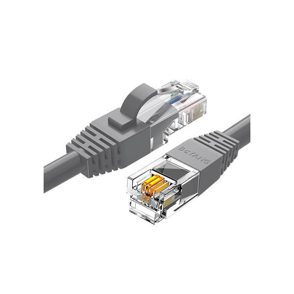 BOYANG/ 博扬 室内2芯电话跳线 BY-RJ45-RJ11-1P-2 2m 3类1对语音线 成品带水晶头 RJ45-RJ11无氧铜座机线 灰色 1条