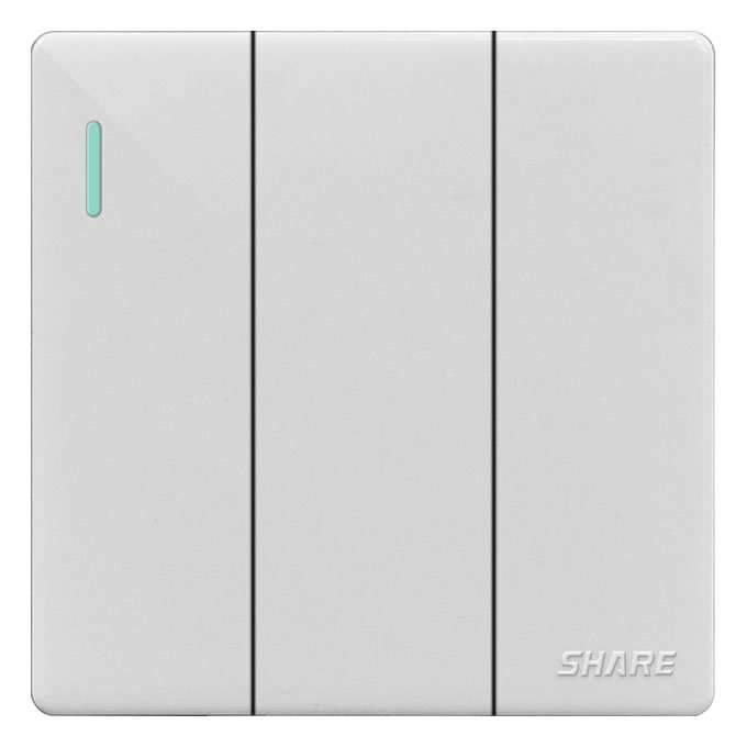 SHARE/西野 优彩系列三开开关 SH-3K1-M 珍珠白 单控 1只