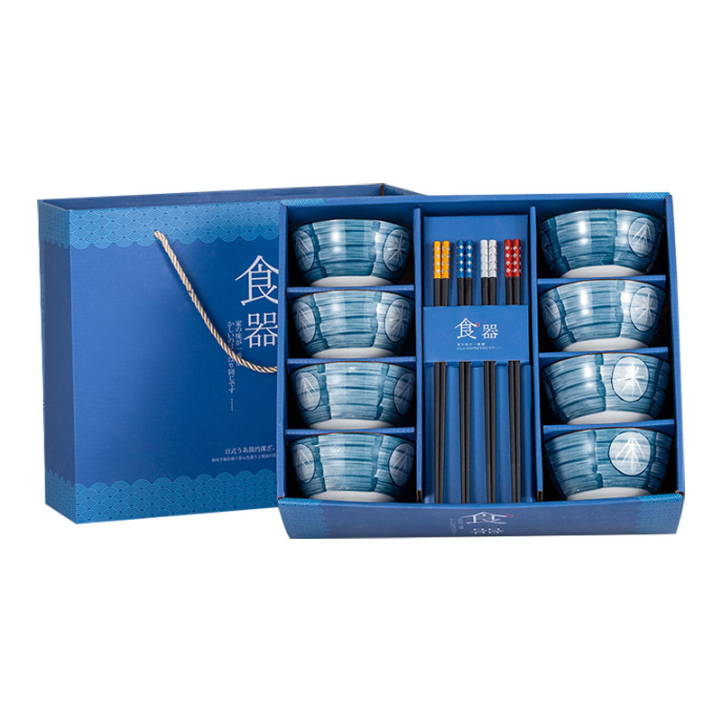 SUSHI/苏识 陶瓷餐具礼盒套装 SS-TZ-MYP29 碗(岁月)×8个+筷子(满天星)×8双 1盒