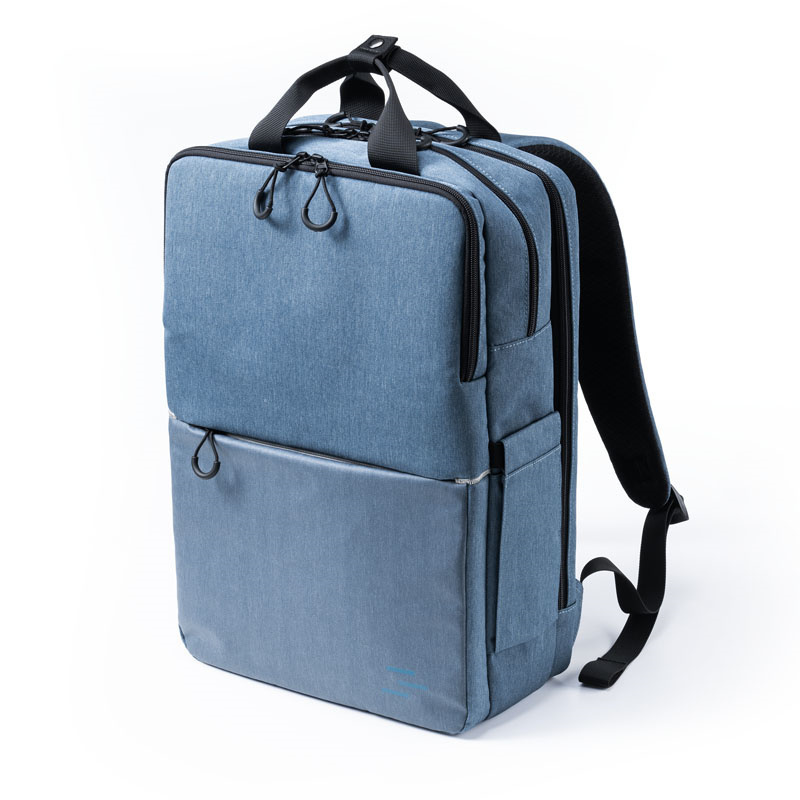 SANWA/山业 商务休闲立体双肩电脑包 BAG-BPC9NV 16" 蓝色 1个