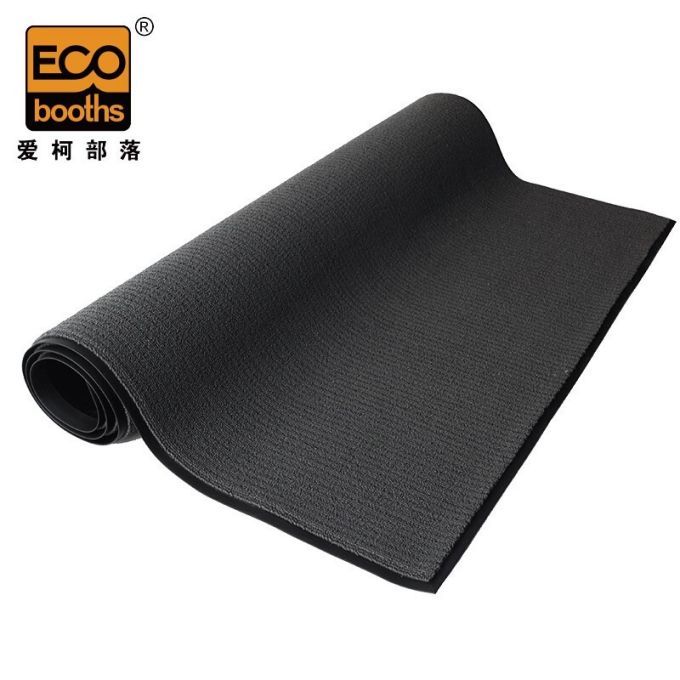 ECOBOOTHS/爱柯部落 斯彩双条纹软硬丝复合地垫 ST-2 1×1m 灰色 厚8.5mm 1卷