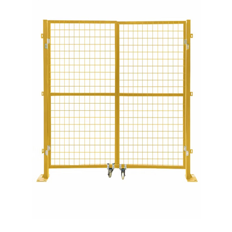WEIMAN/唯曼 双开门车间低碳钢丝隔离栏 高2m 宽2m 黄色 含围栏×2+立柱×2+轮×2 1组