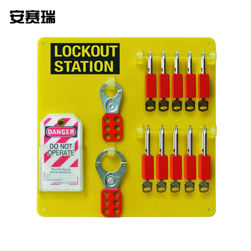 SAFEWARE/安赛瑞 锁具挂板 33806 含聚酯安全挂锁×10+直径25mm钢制锁钩×1+直径38mm钢制锁钩×耐用型聚酯吊牌×12 1套