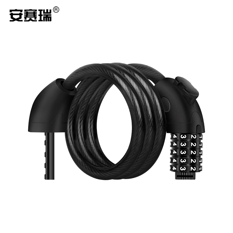 SAFEWARE/安赛瑞 防盗钢缆锁 510319 五位数密码锁长1250mm直径12mm 1把