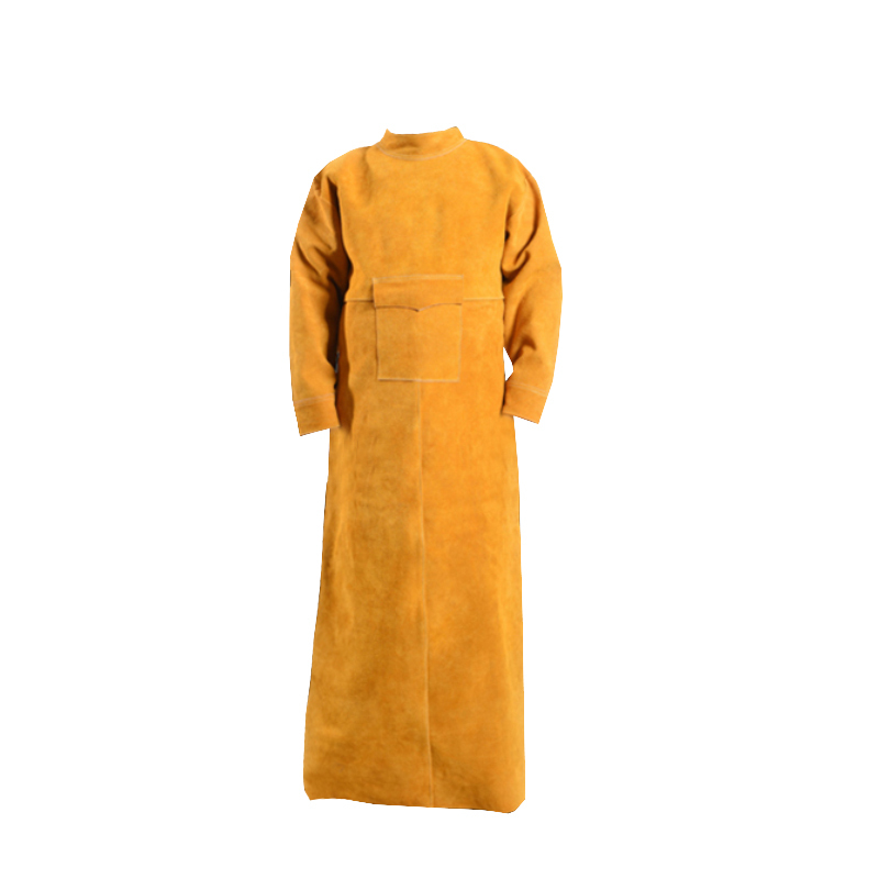 CNMF/谋福 耐高温隔热围裙防烫电焊服 特加长款 3XL 黄色 1件