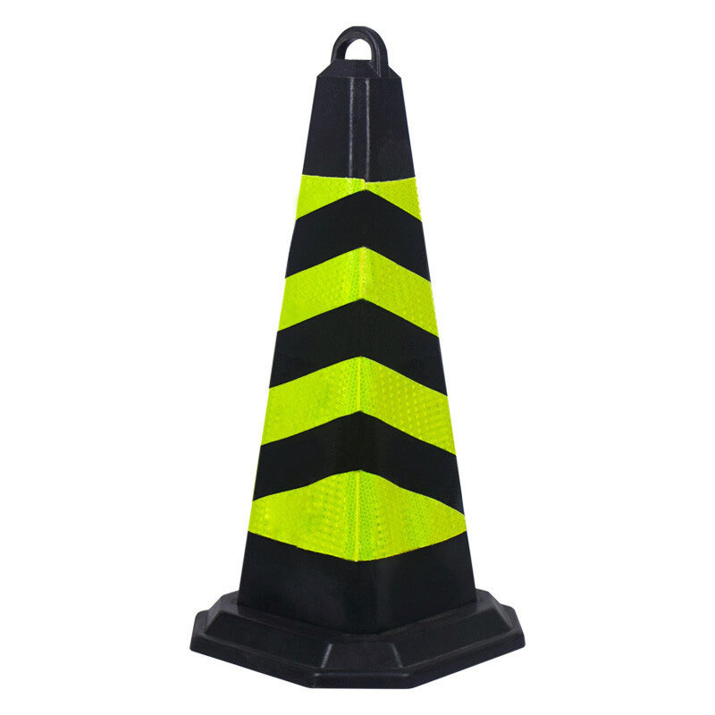 ZYE/者也 路锥 ZY877-1 700×390×390mm 黑黄色 重2.25kg 橡塑 斜纹 1个