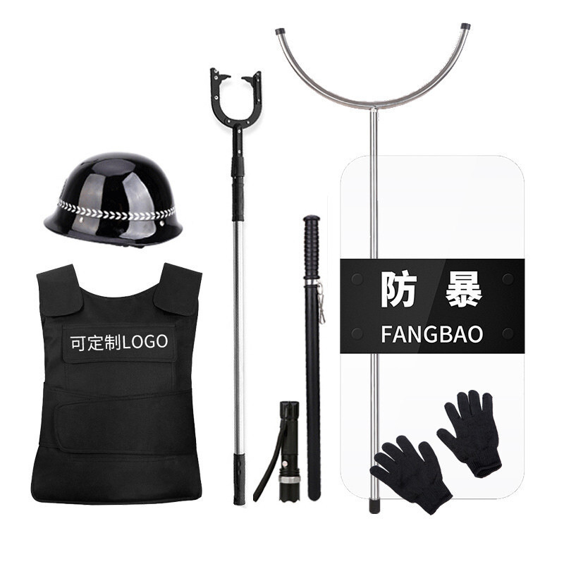 ZYE/者也 防暴器材组合基础款8件套 210523-10 防暴头盔×1+防刺服×1+防割手套×1+防暴盾×1+橡胶棍×1+防暴手电×1+防暴钢叉×1+防暴脚叉×1 1套