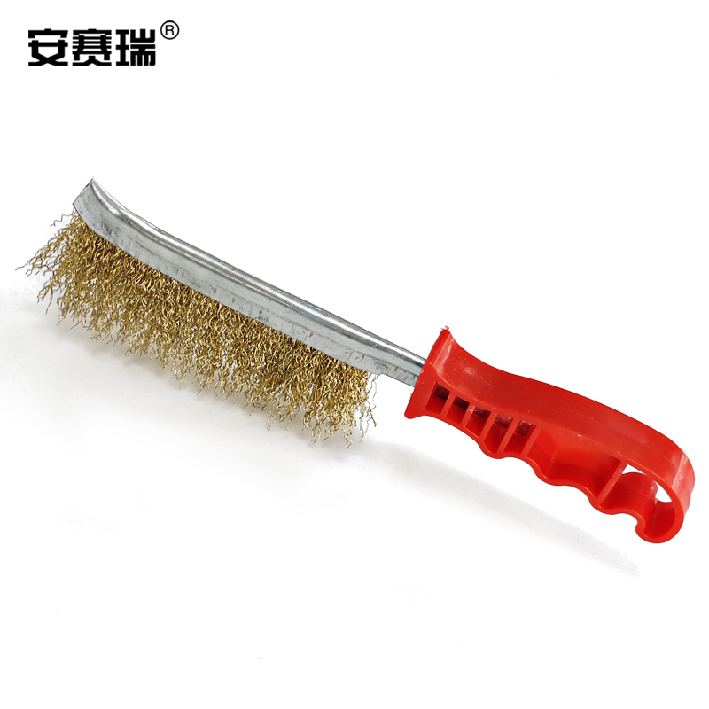 SAFEWARE/安赛瑞 刀型钢丝刷 23957 23×5cm 红色 丝直径0.3mm 1套