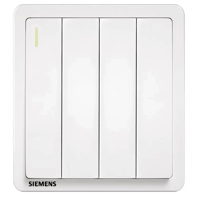 SIEMENS/西门子 10AX四位单控开关带荧光 5TA23423NC01 1个