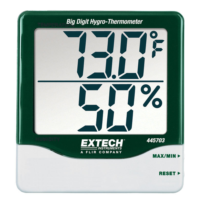 EXTECH/艾示科 大屏幕数字温湿度计 445703 10%~99%RH -10~60℃ 1个