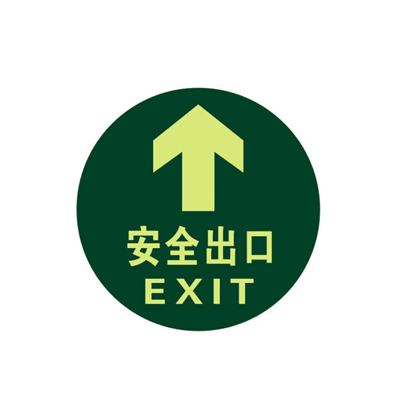 ZYE/者也 圆形自发光警示疏散标志地贴 zy303 20×20cm 安全出口箭头 10张 1包